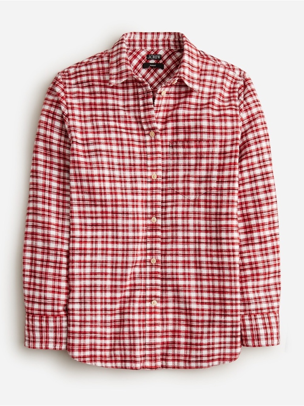 J. Crew Classic-fit flannel shirt in tartan red